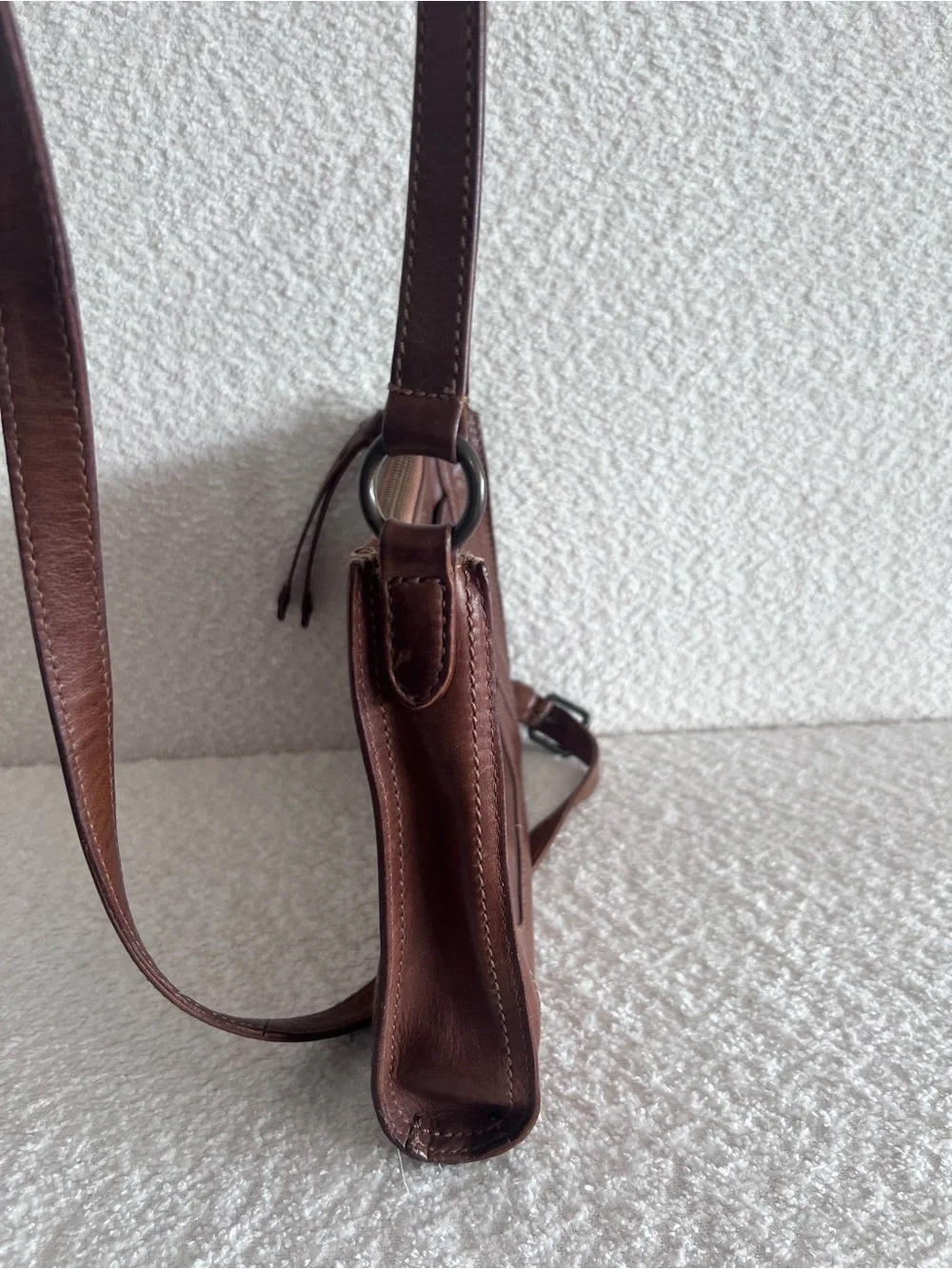 Frye Melissa‎ Zip Crossbody Leather Brown Purse Bag